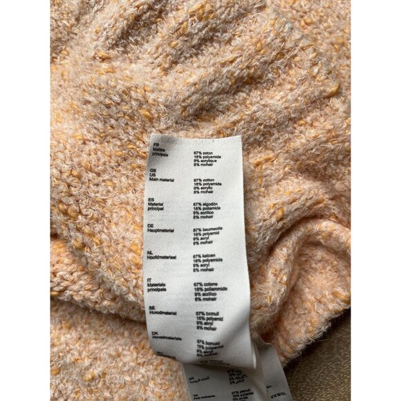MAJE Micoly Textured Cropped Sweater In Melon Orange Size 1 or Small - Picture 6 of 9